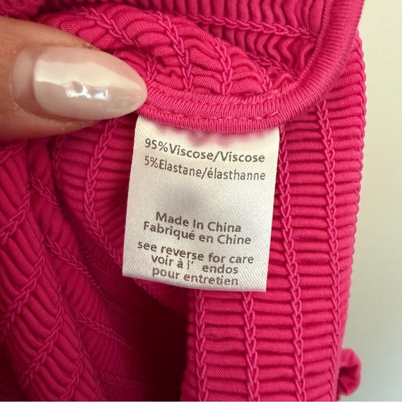 NWT Caroline Constas Tilly Stretch Dress Fuchsia Pink - Picture 6 of 8